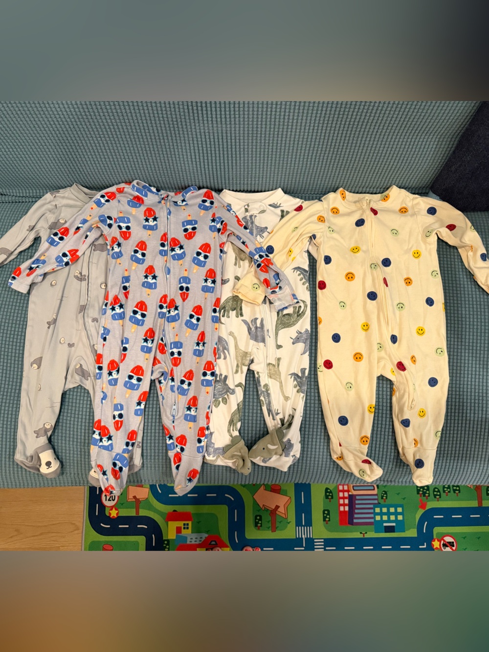 Carters and Old Navy Baby One-Piece Footie Pajamas - size 6mo and 6-9mo